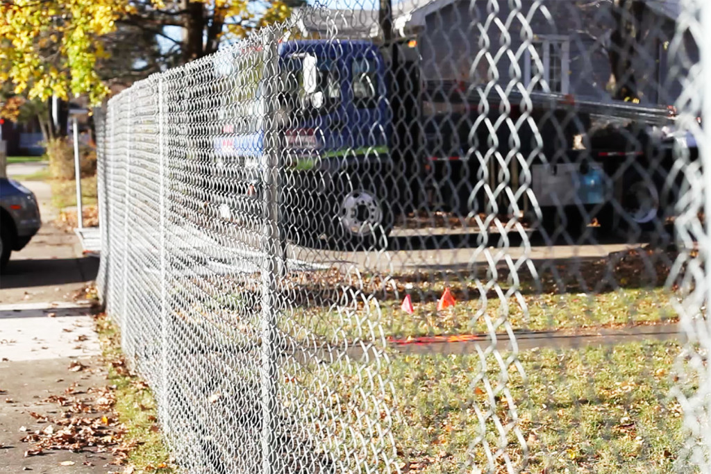 chain link fence for construction site