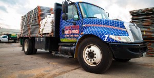 United Rent-A-Fence Truck Loaded Up for Delivery