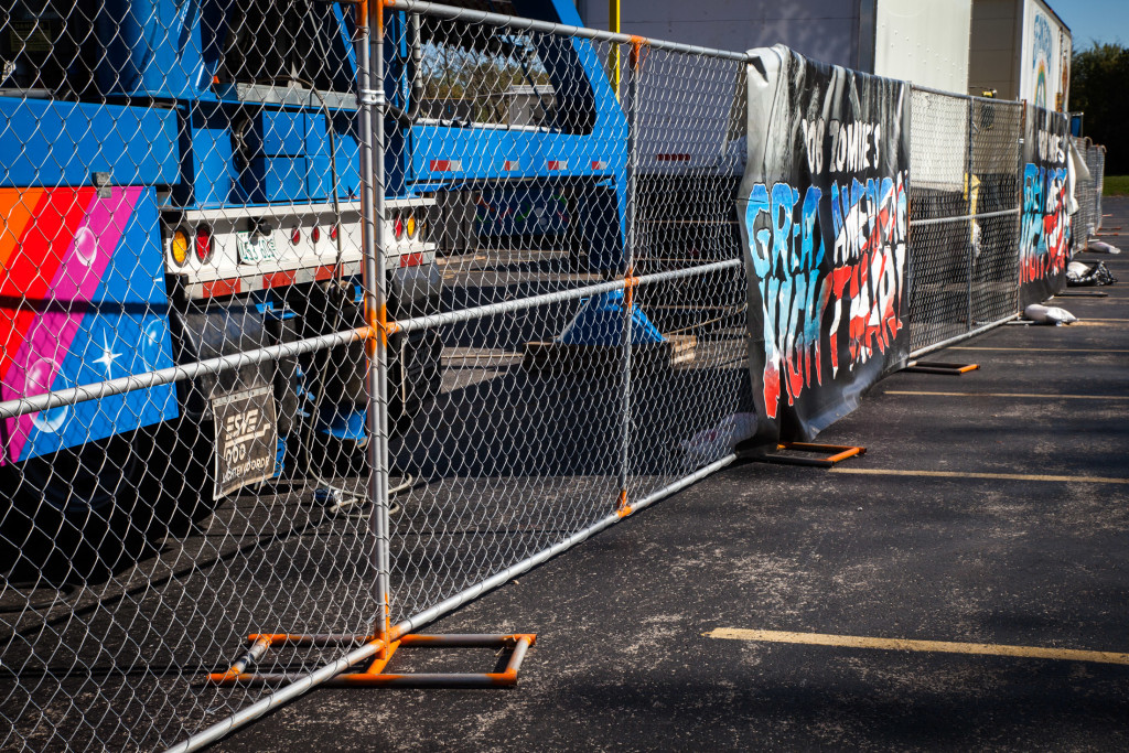 temporary panel fence at special event