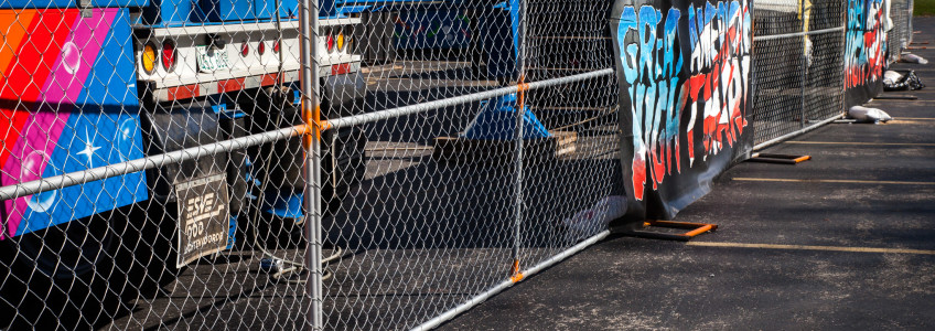 temporary panel fence at special event