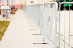Steel crowd control barricades