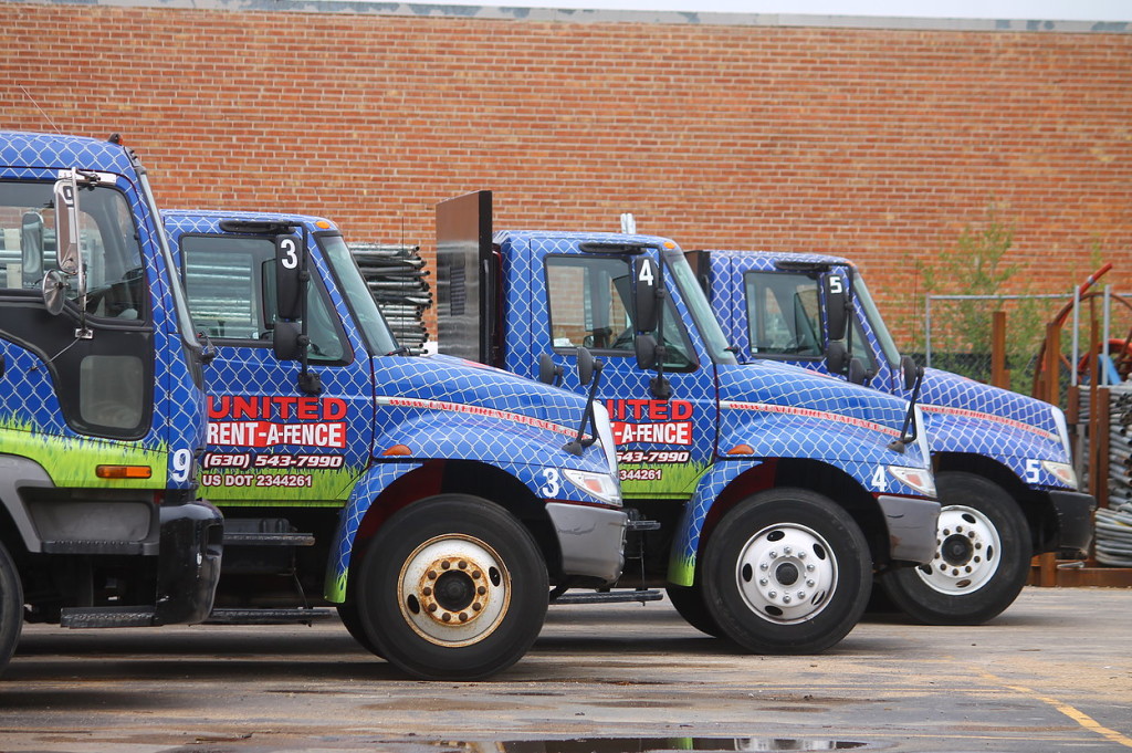 United Rent-A-Fence Trucks - Fleet of Trucks