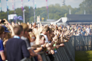 crowd control barricades at a concert