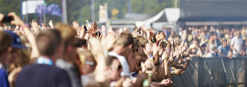 crowd control barricades at a concert