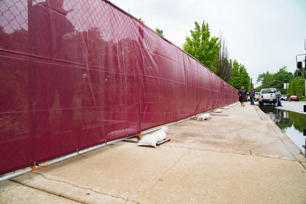 Chain Link Fence Windscreen in Red Chicago, IL